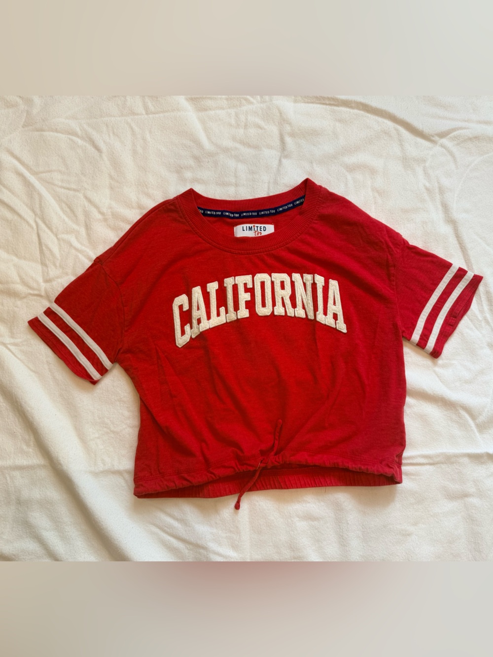 Limited Too California Varsity Tee Girls Medium 10 Red Y2K Throwback